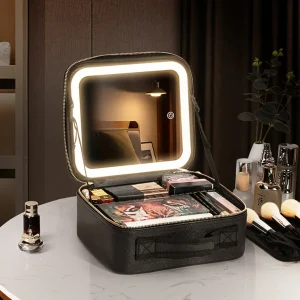 3 Color LED Adjustable Brightness, Waterproof Cosmetic Bag